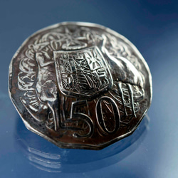 ビンテージコインコンチョ 本物コインコンチョ  コインボタン 11073-494 3枚目の画像