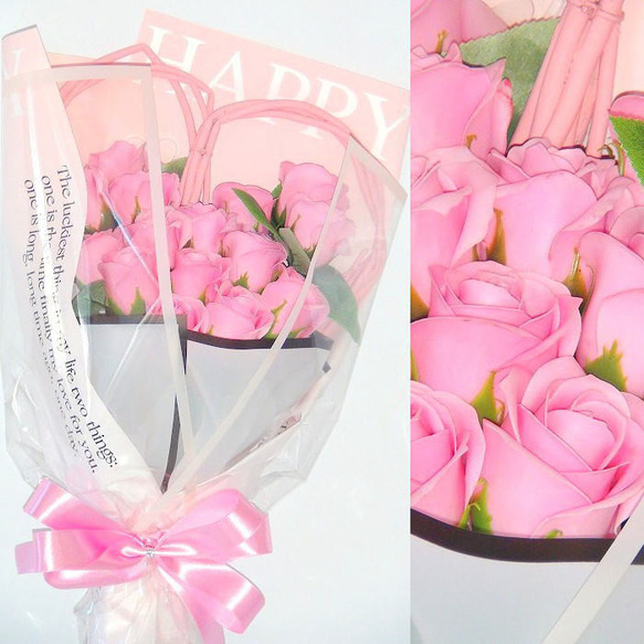 ソープフラワー薔薇 花束 1５本 フラワーギフト GIFT FOR YOU ギフトフォーユー 5枚目の画像