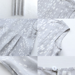 亞麻無袖連衣裙（天鵝絨/淡灰色）OP36。 第9張的照片