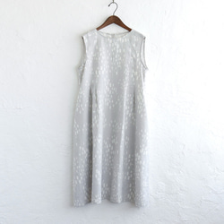 亞麻無袖連衣裙（天鵝絨/淡灰色）OP36。 第7張的照片