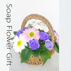 ソープフラワー 薔薇 花かご 12本タイプ フラワーギフト GIFT FOR YOU ギフトフォーユー 4枚目の画像