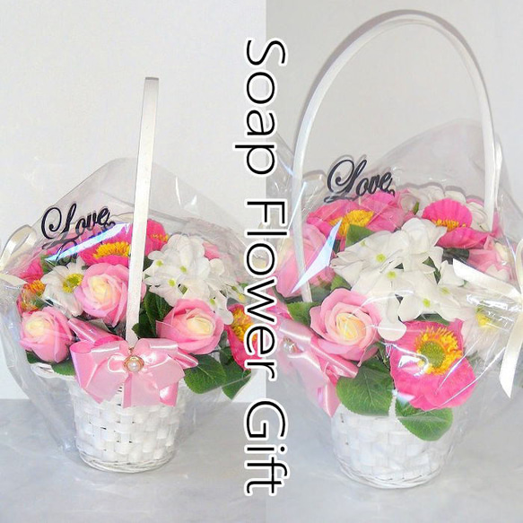ソープフラワー 薔薇 花かご 18本タイプ フラワーギフト GIFT FOR YOU ギフトフォーユー 4枚目の画像