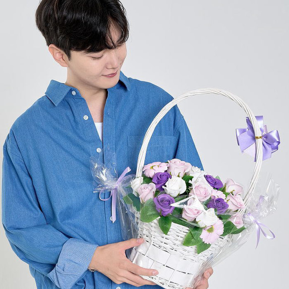 ソープフラワー 薔薇 花かご 35本タイプ フラワーギフト GIFT FOR YOU ギフトフォーユー 8枚目の画像