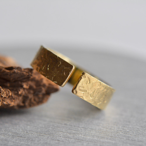 モザイクフォークリング 5㎜｜真鍮 ゴールド ブラス メンズ レディース