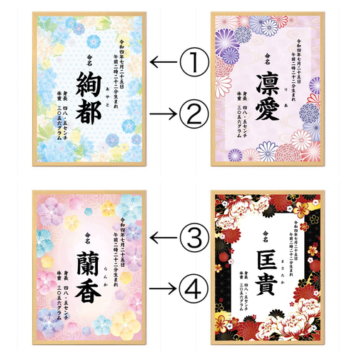 人気商品 》命名書 名入れ お宮参り 百日祝い お七夜 内祝い 出産祝い
