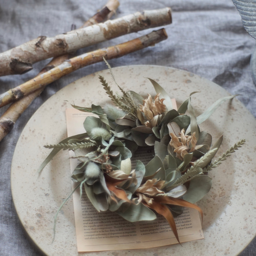ユーカリのドライフラワーリース ナチュラル
