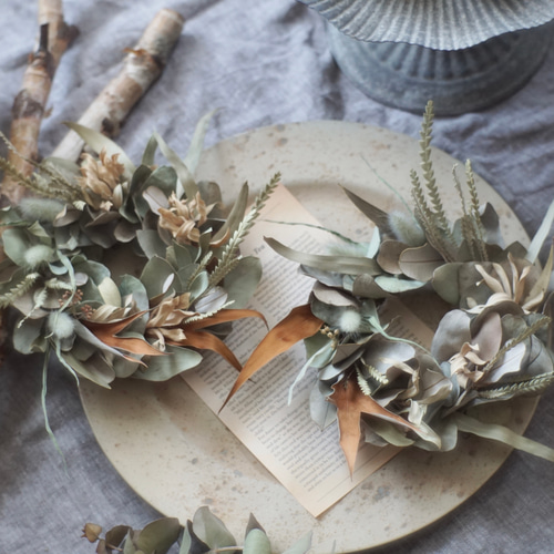 ユーカリのリース】ドライフラワー ナチュラル グレイッシュな