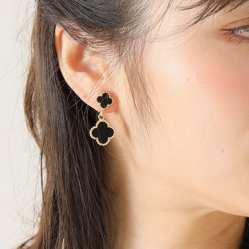 2連のクローバーピアス hanatelier_pie209