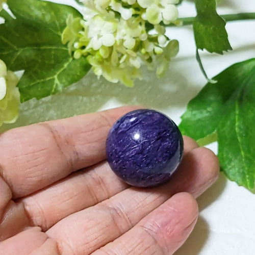 チャロアイトスフィア 約24mm 20g 天然石 ashblue 通販 16313335