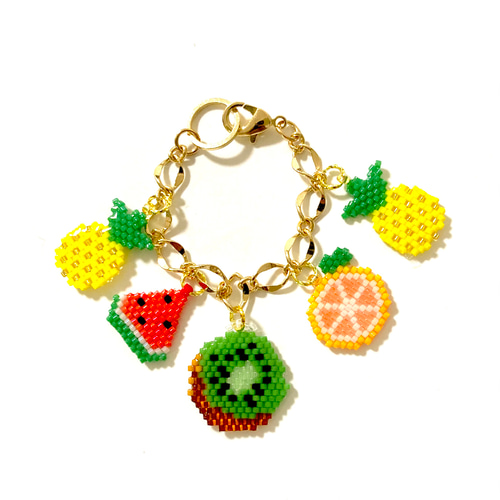 笹模様 デリカビーズ織り ビーズパーティバッグ 縦横無尽