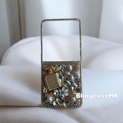 送料無料 ブリング ラインストーン 香水瓶 iPhone 16 全機種対応