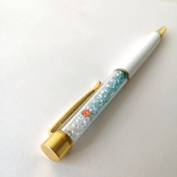 【カクテルボールペン♡ハート入り】　キラキラ　ビーズ　ボールペン 5枚目の画像