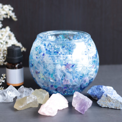 選べる天然石アロマストーン】「海月(クラゲ)と水中花」アロマホルダー