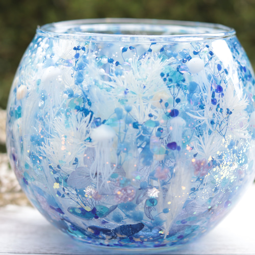 選べる天然石アロマストーン】「海月(クラゲ)と水中花」アロマホルダー