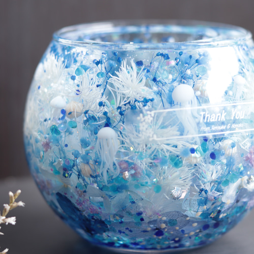 選べる天然石アロマストーン】「海月(クラゲ)と水中花」アロマホルダー