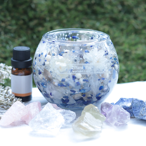 選べる天然石アロマストーン】「ラピスラズリの水中庭園」天然石入