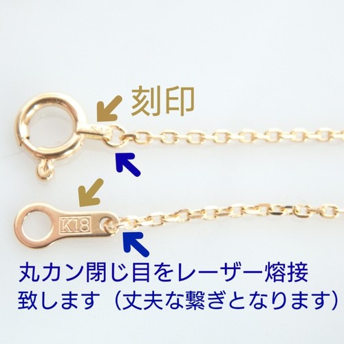 k18ブレスレット 4面ダイヤカットあずきチェーン 華奢 つけっぱなし 1 