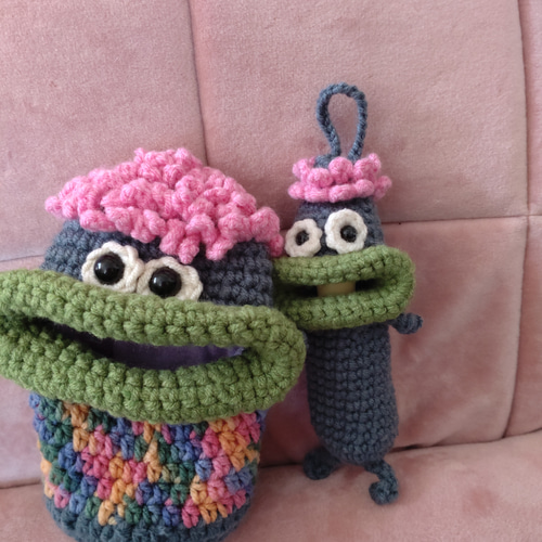 受注制作 パクパクモンスター キーケース 小物入れ ＆ リップケース