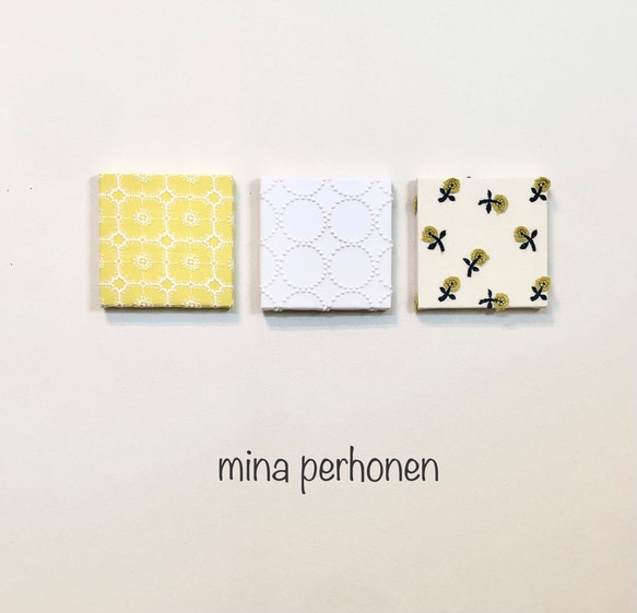 mina perhonen  ミナペルホネン  ファブリックパネル 3点セット ハンドメイド 1枚目の画像