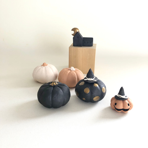激レア！　スヌーピー　小物入れ　ハロウィン　かぼちゃ　魔法使い　置き物　陶器 受注制作] ハロウィンかぼちゃ ☆オプション魔女帽子☆（素焼き