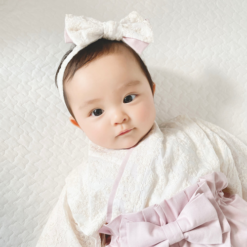 ベビー袴 小花刺繍ホワイト×くすみピンク 70/80 ベビー服 KANA ベビー袴 小花刺繍ホワイト×くすみピンク 70/80 ベビー服 KANA