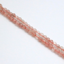 AG-Beads-22　天然石 小粒 連材 ストロベリークォーツ 約3mm 1連 約38cm 2枚目の画像