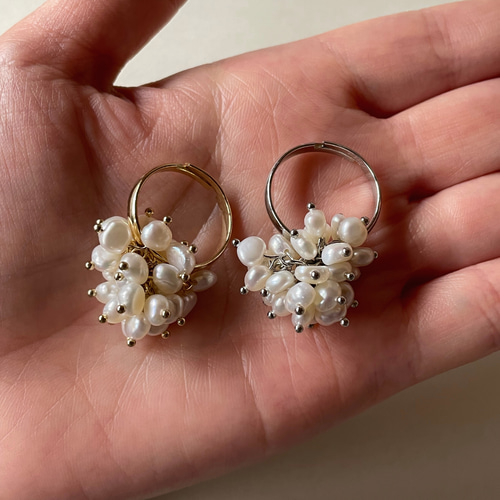 再再再再入荷！バロックパールリング【ホワイト】 ゴールド