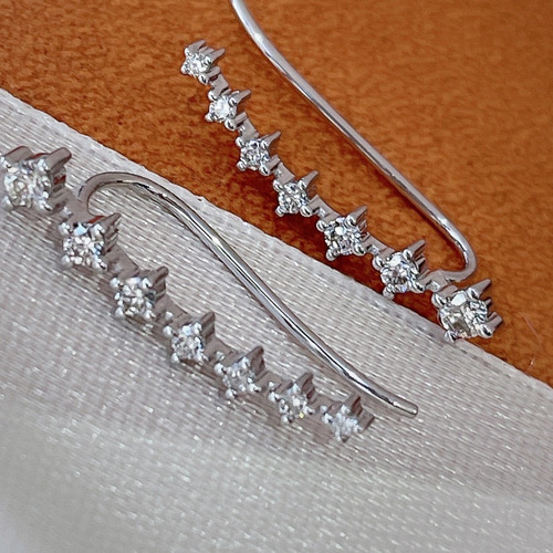 天然ダイヤモンドピアス0.36ct k18 ピアス（フック・チェーン） パール  