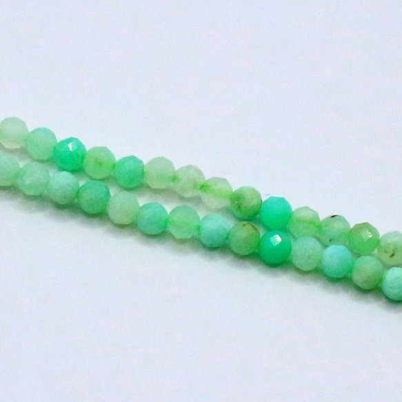 AG-Beads-33　天然石 小粒 連材 クリソプレーズ 約3mm 1連 約38cm 2枚目の画像