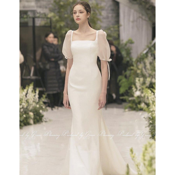 ※再値下げ　　前撮り・二次会ドレス　袖付きマーメイドドレス　ウェディングドレス ウェディングドレス 二次会 前撮り マーメイドラインドレス 花嫁