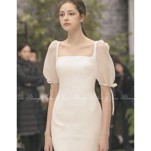 【専用】ウェディングドレス 二次会 前撮り 結婚式 半袖 ウェディングドレス ウエディング 結婚式 ブライダル マーメイド