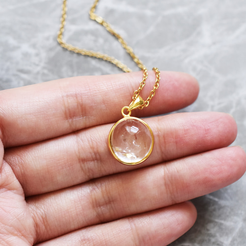 1点もの・C】希少石！ 水入り水晶(クリスタル） ゴールドサージカル