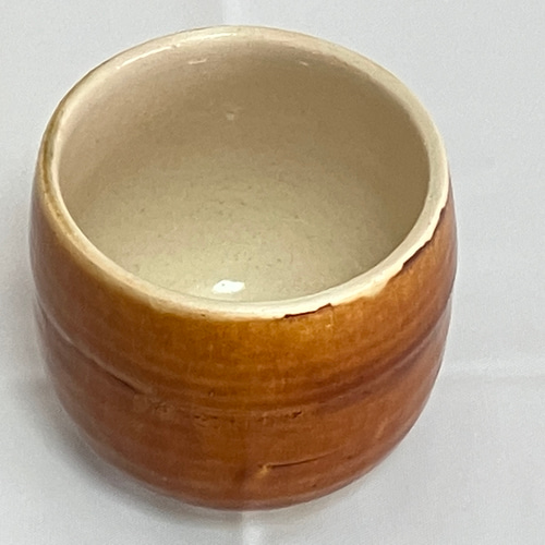 ◎レトロな飴色が魅力です！◎ あめ釉塗り分け丸湯呑（あめゆう
