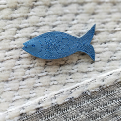 刺繡髮夾「魚」（皮革）*6種 第3張的照片