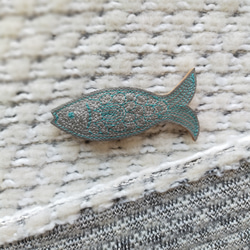 刺繡髮夾「魚」（皮革）*6種 第8張的照片