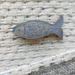 刺繡髮夾「魚」（皮革）*6種 第10張的照片