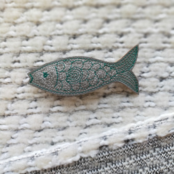 刺繡髮夾「魚」（皮革）*6種 第11張的照片