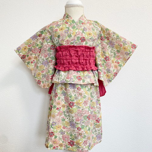 送料無料✨】キッズ浴衣＊花柄ピンク＊ 子供服 MCkiki 通販