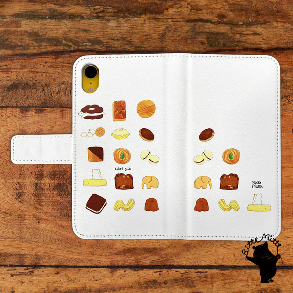 Xperia 1 V 対応 手帳型スマホケース 焼き菓子 かわいい 1枚目の画像