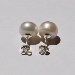 Huge pearl pierce / SV925, Freshwater pearl 4枚目の画像