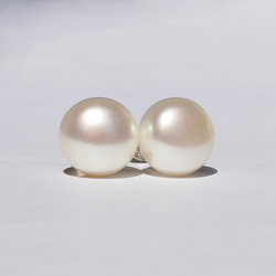 Huge pearl pierce / SV925, Freshwater pearl 1枚目の画像