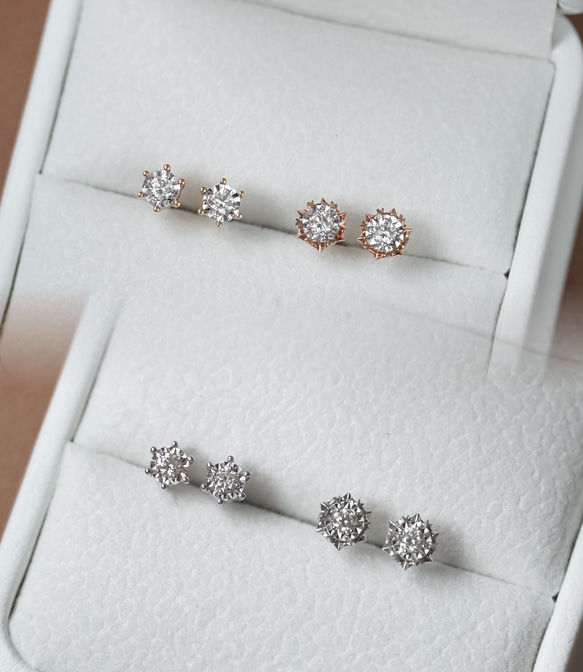 天然ダイヤモンドピアス0.1ct k18 ピアス（スタッド・一粒