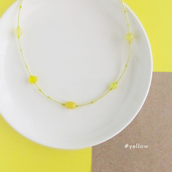 Design necklace ガラスビーズ デザインネックレス 黄色 イエロー 1枚目の画像