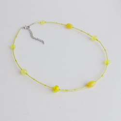 Design necklace ガラスビーズ デザインネックレス 黄色 イエロー 5枚目の画像