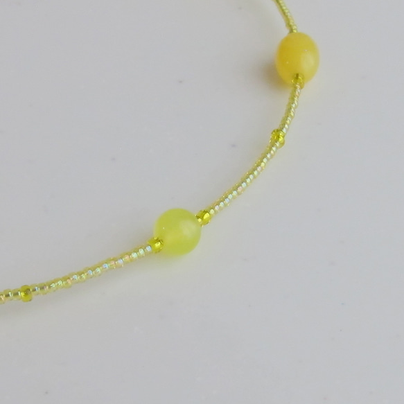 Design necklace ガラスビーズ デザインネックレス 黄色 イエロー 3枚目の画像