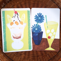 ポストカード「純喫茶のチョコレートパフェ」角丸 3枚目の画像