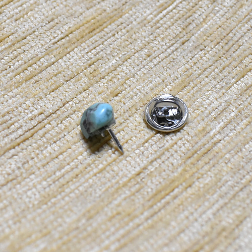 天然石 ターコイズピンバッチ 01 ブローチ Okepan 通販｜Creema  