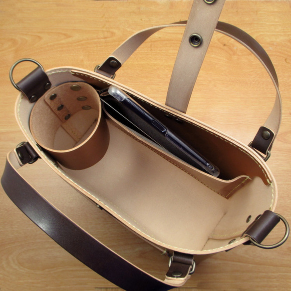 本革　ワンちゃんお散歩バッグ(5色展開)　2WAYショルダー　内ポケ付　WSB-10 13枚目の画像