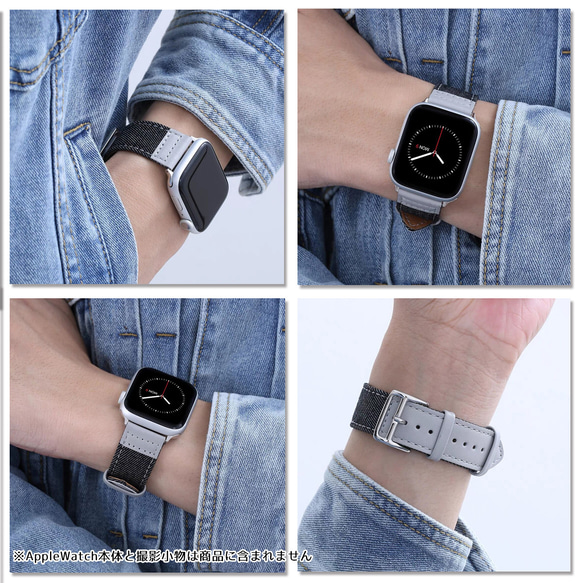 包郵 Apple Watch 錶帶 皮革 皮革 牛仔布 真皮 Apple Watch 錶帶 手鍊 夏季 第5張的照片