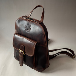 手提包小背包古董棕色 第3張的照片
